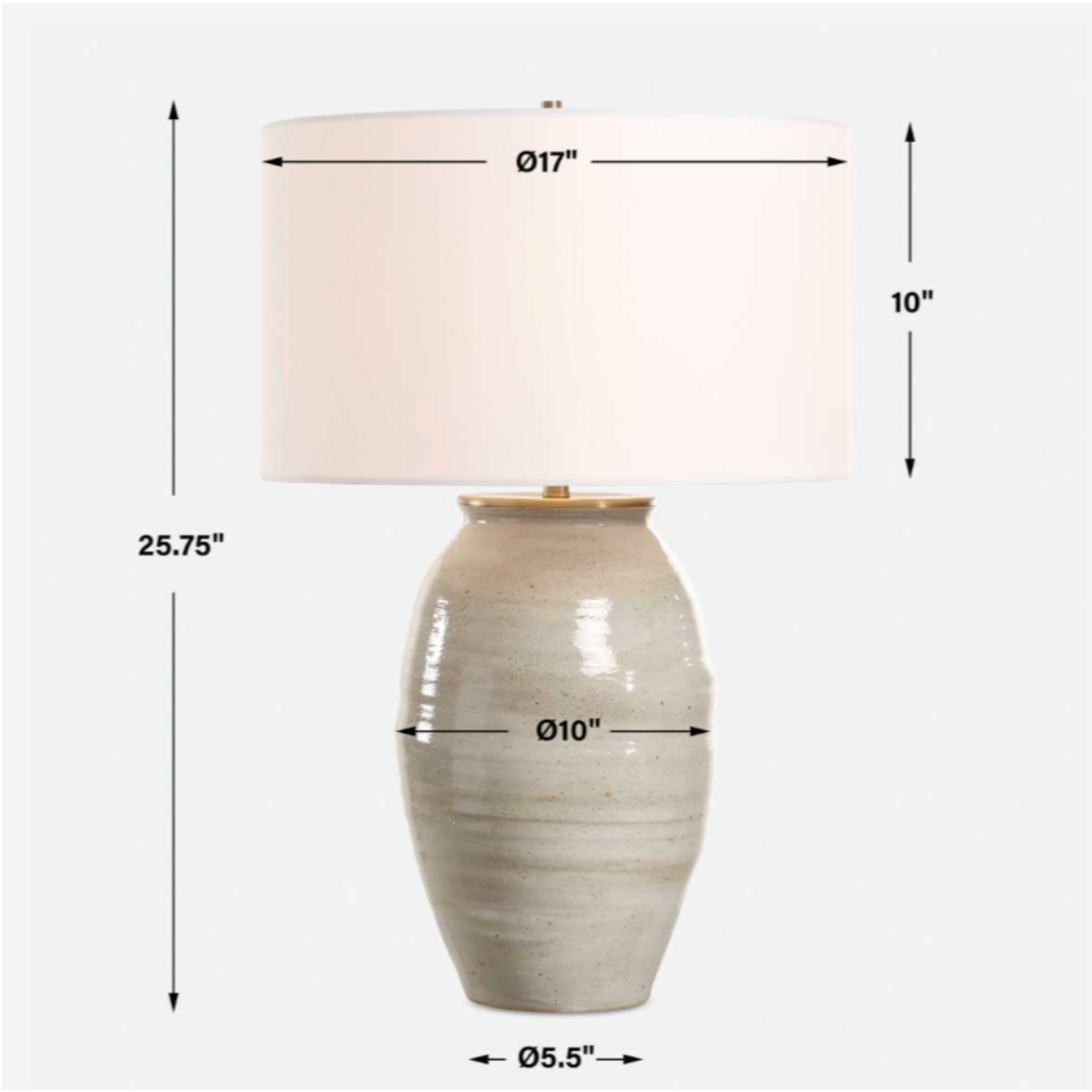 Outside The Box 26" Uttermost Amos Rustic Light Gray Glaze Ceramic Table Lamp