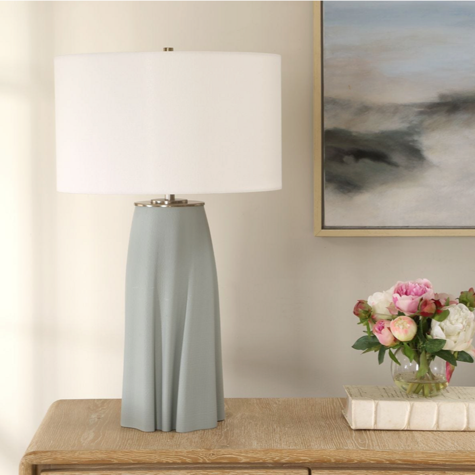 Outside The Box 29" Uttermost Cover Up Light Blue Ceramic Table Lamp
