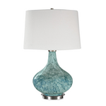 Outside The Box 25" Uttermost Celinda Blue Gray Speckled Glass Table Lamp
