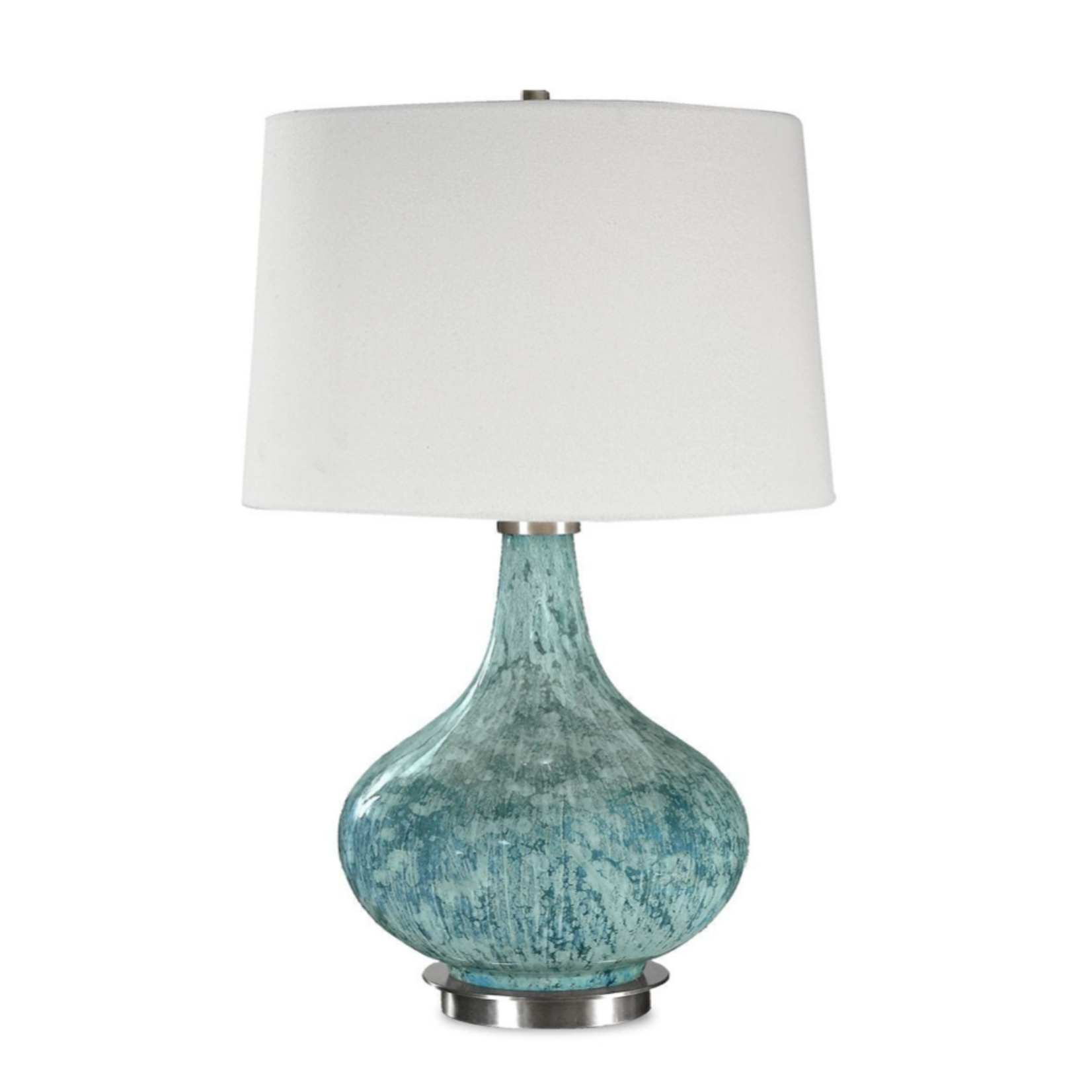 Outside The Box 25" Uttermost Celinda Blue Gray Speckled Glass Table Lamp