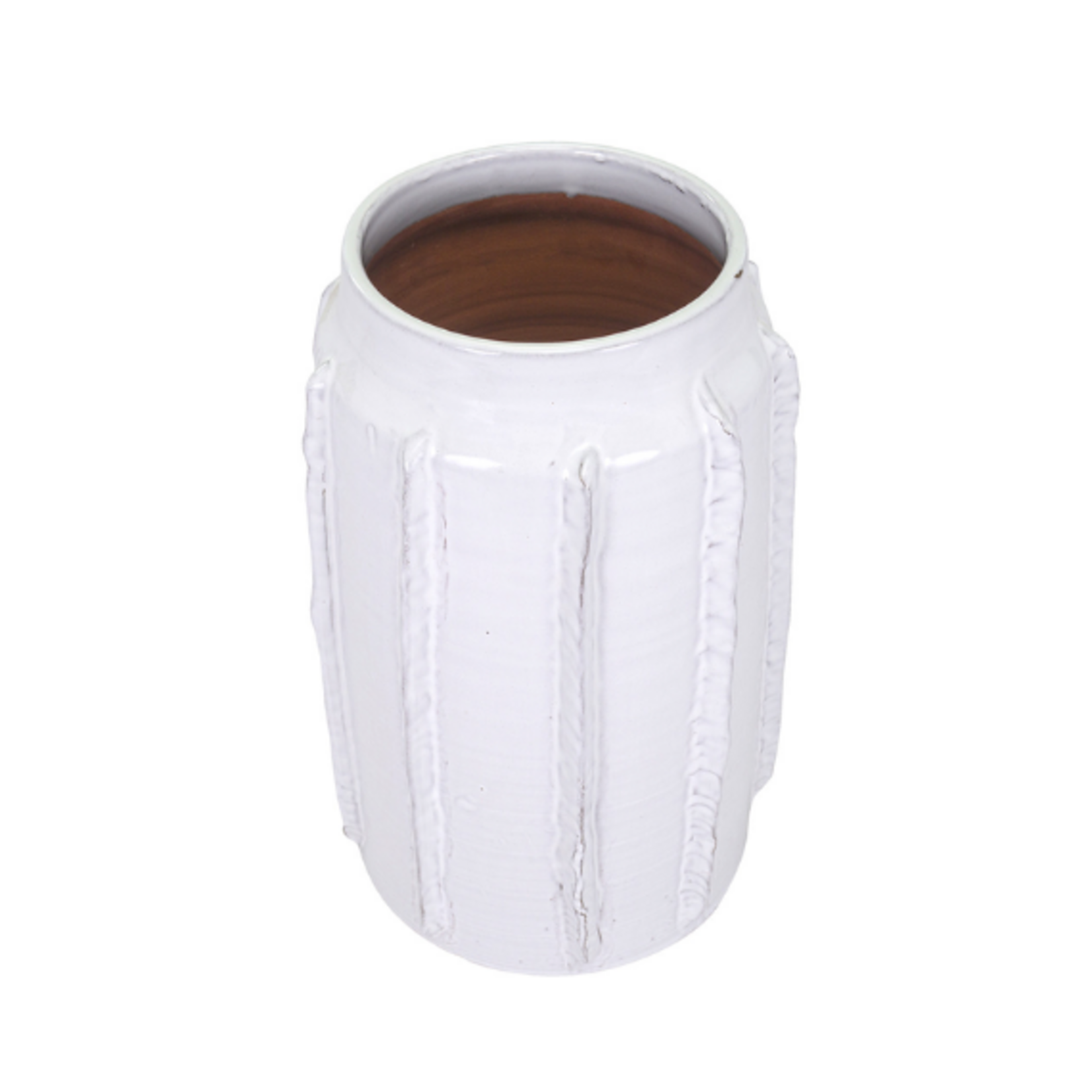 Outside The Box 14" Garden White Terracotta Hand Crafted Vase