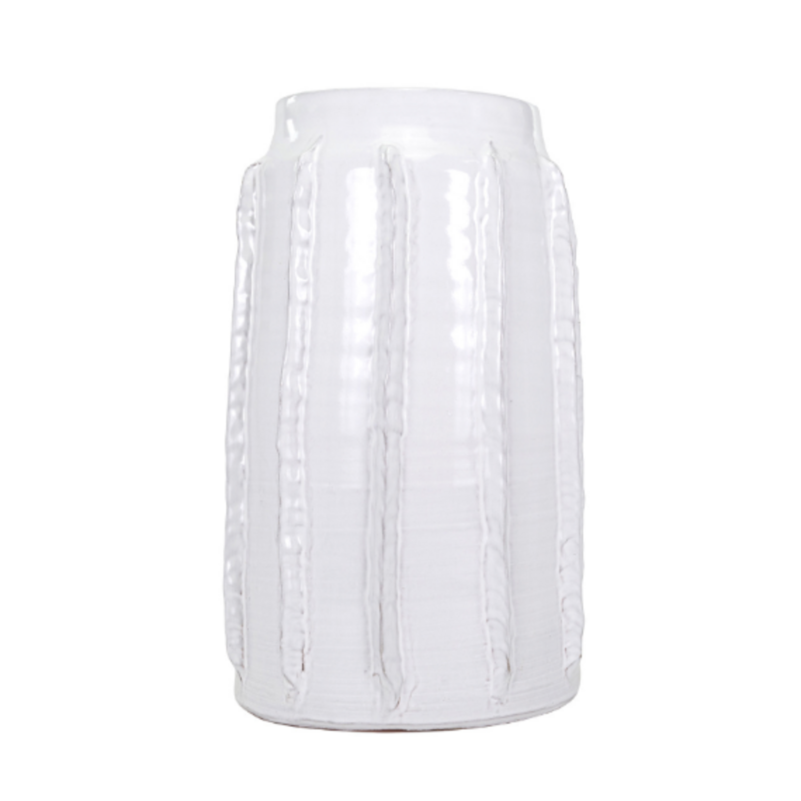 Outside The Box 14" Garden White Terracotta Hand Crafted Vase