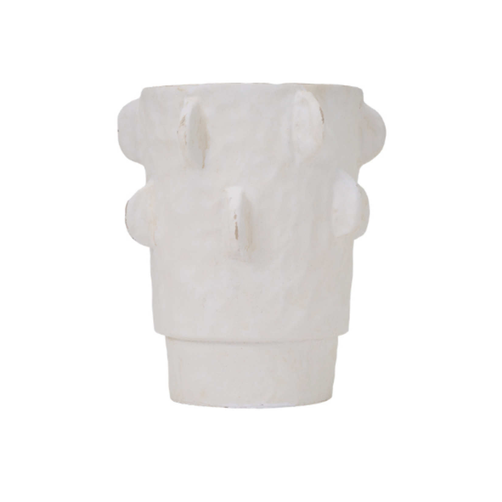 Outside The Box 10" Jubilee Fin White Cement Hand Crafted Vase