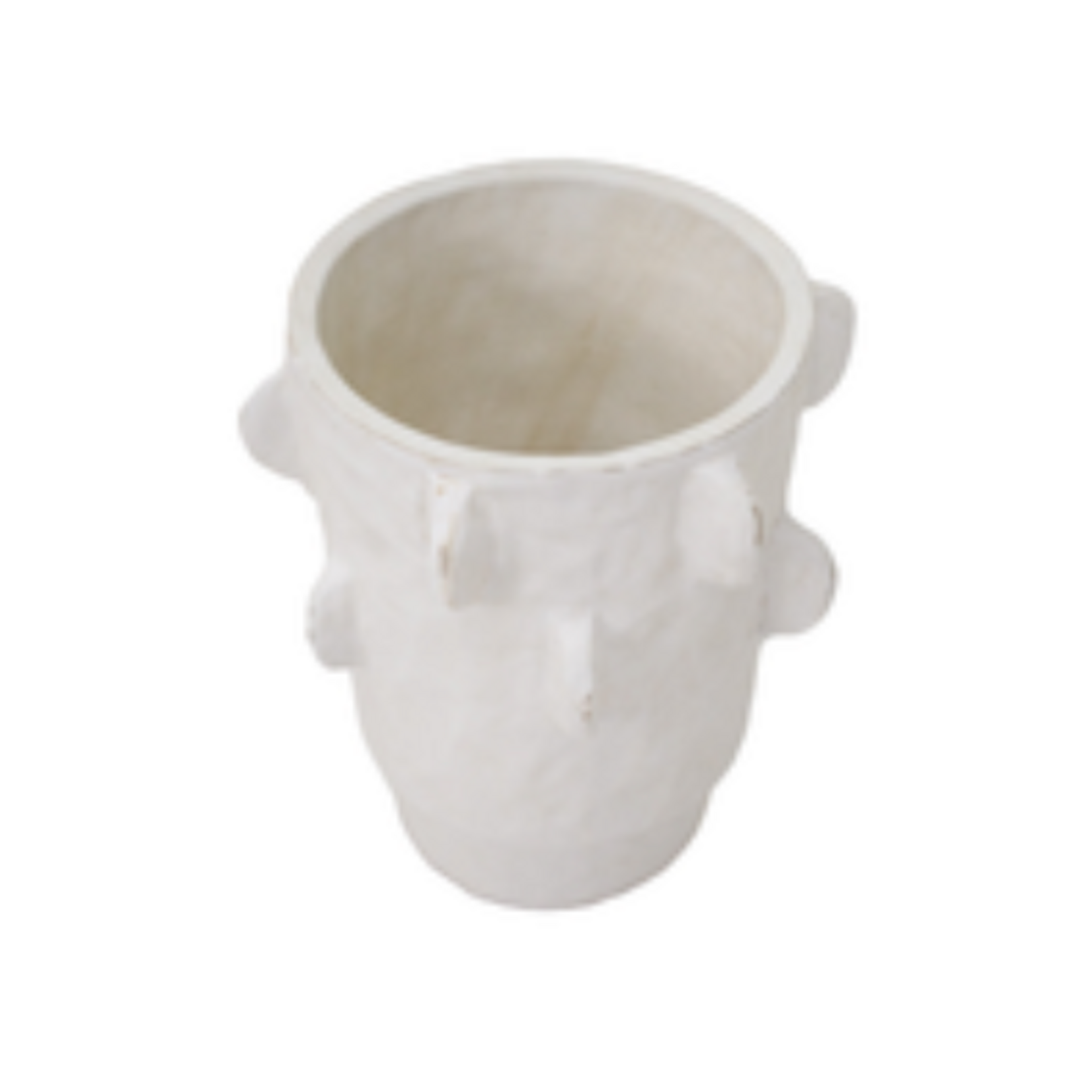 Outside The Box 10" Jubilee Fin White Cement Hand Crafted Vase