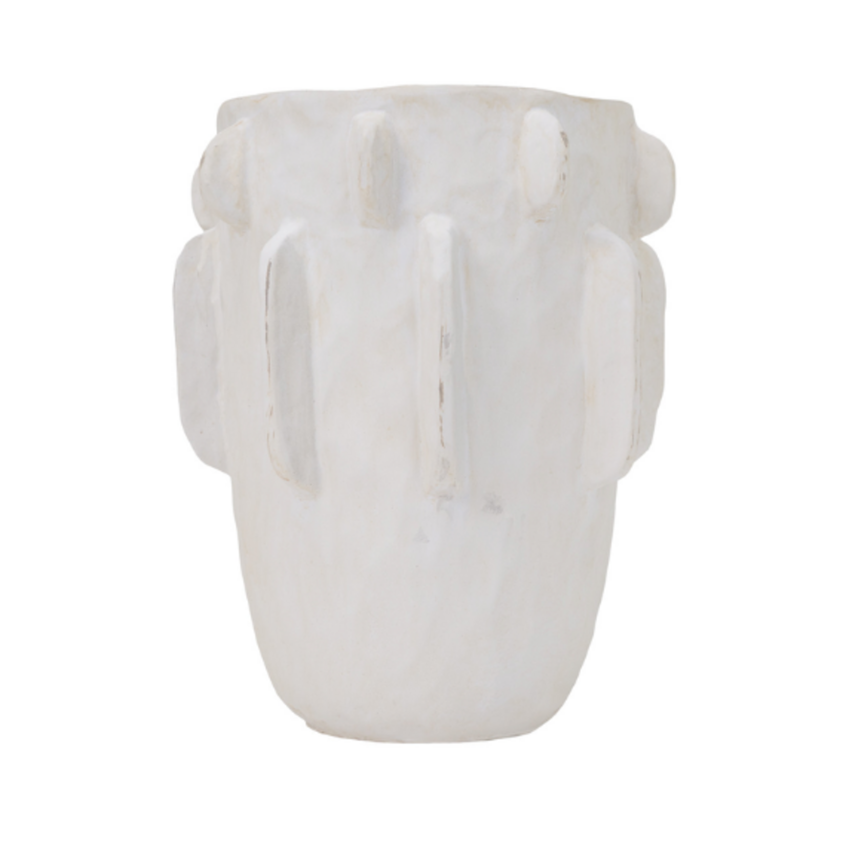 Outside The Box 12" Jubilee White Cement Hand Crafted Vase