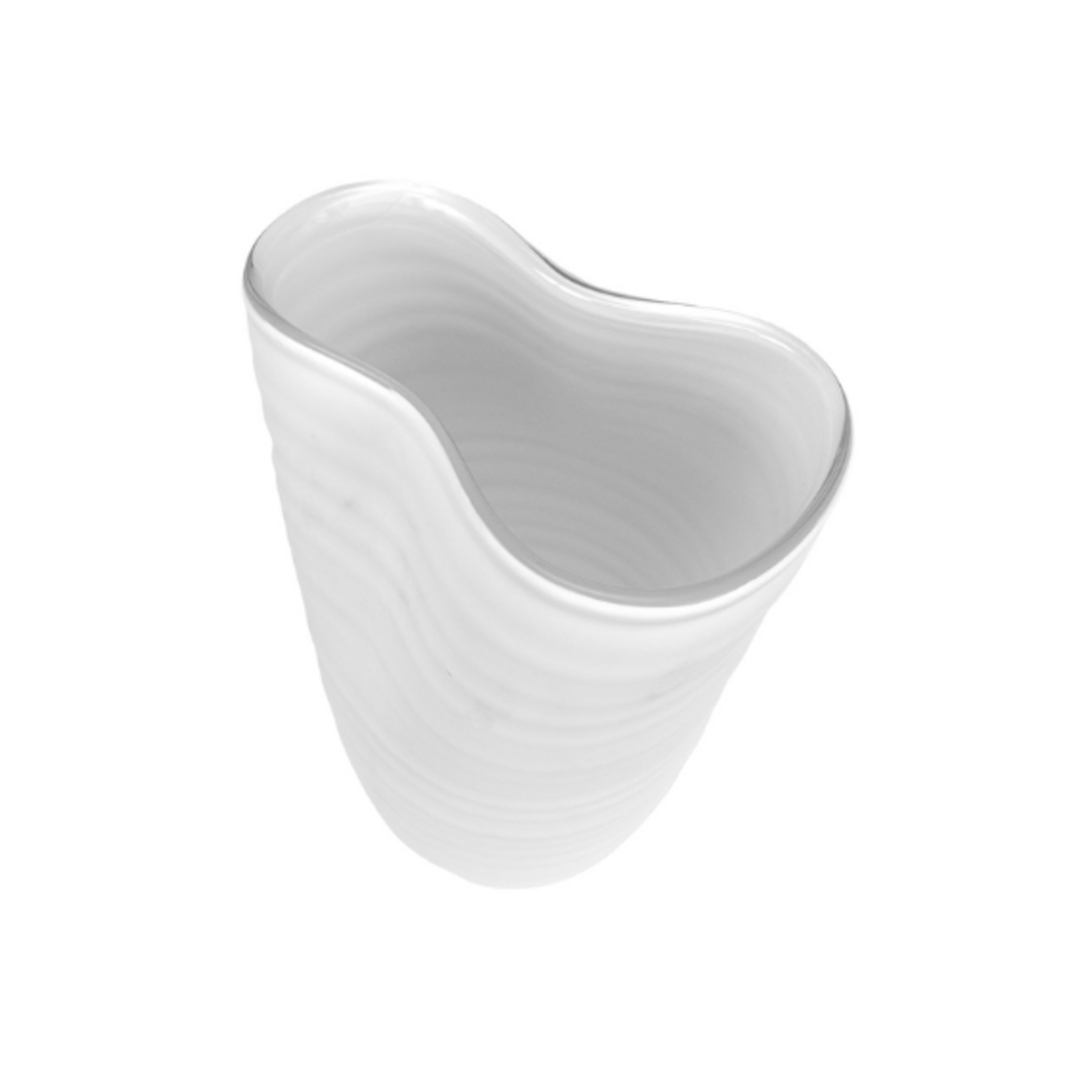 Outside The Box 14" Milena White Glass Hand Crafted Vase