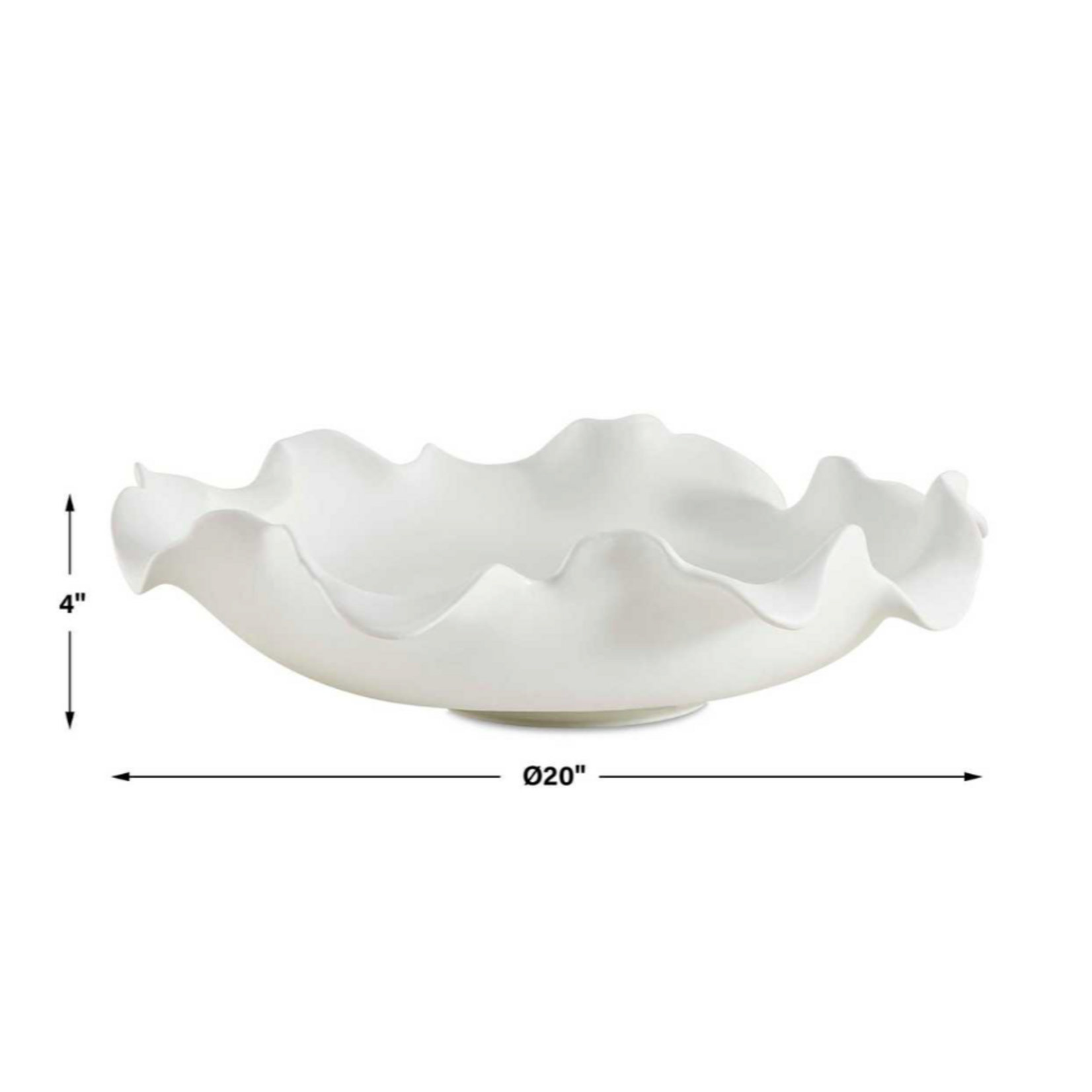 Outside The Box 4" Wave Crest White Ceramic Bowl