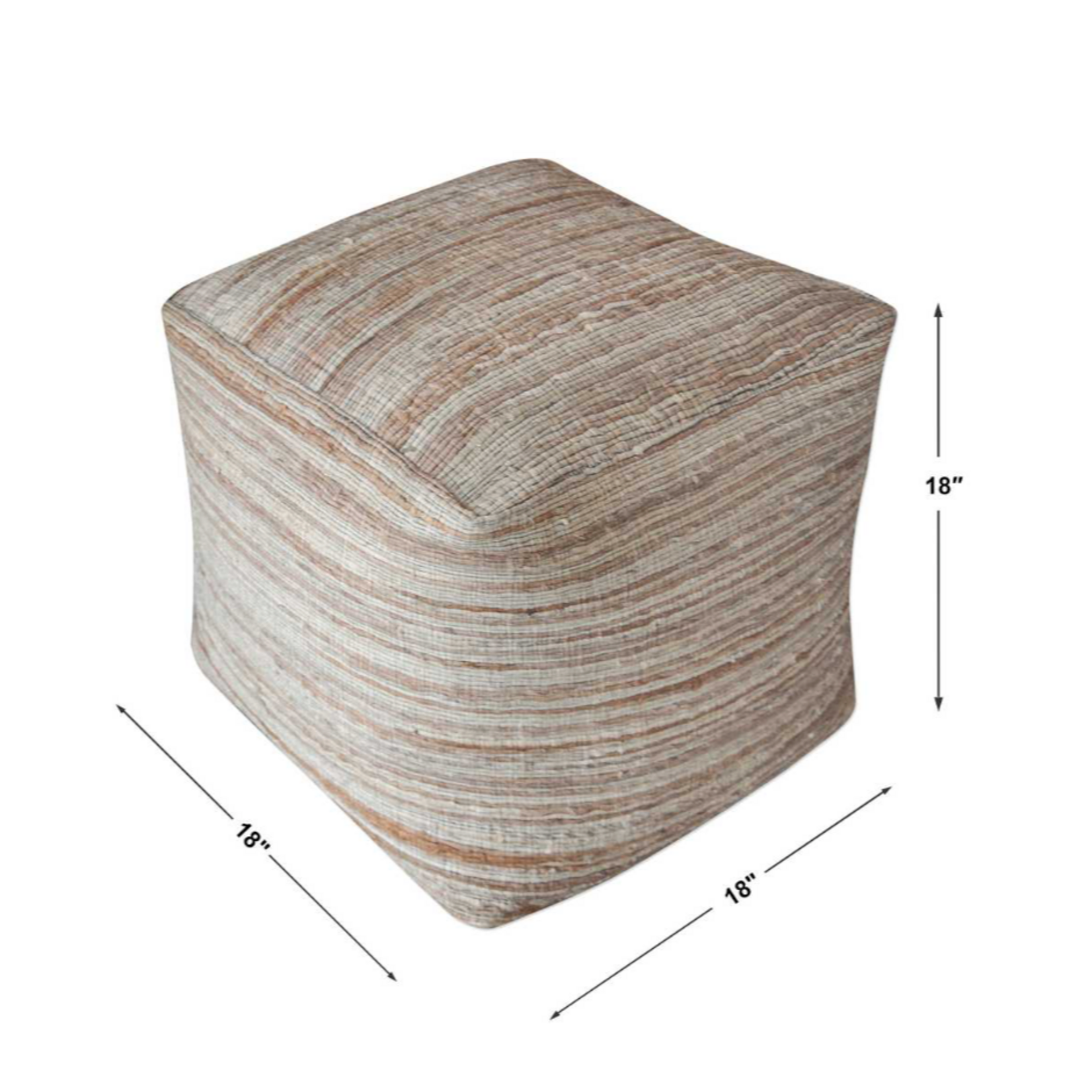 Outside The Box 18x18 Shiro Butterscotch & Light Tan Ottoman