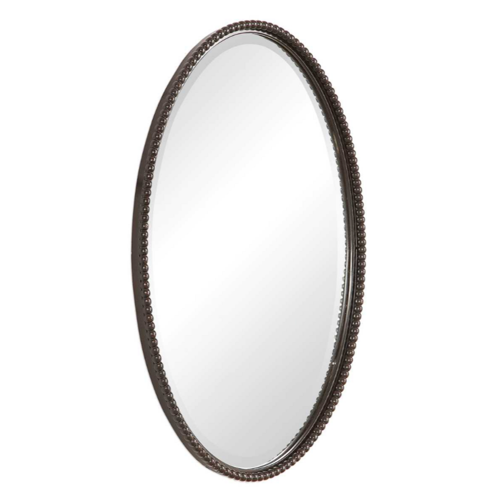 Outside The Box 32" Sherise Bronze Beaded Beveled Oval Mirror
