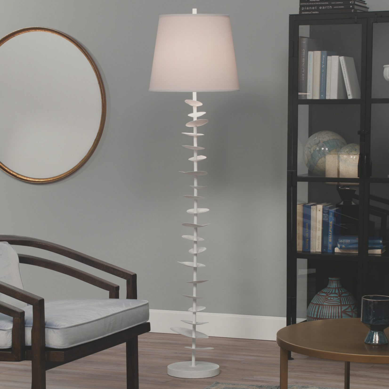 Outside The Box 69" Petal White Steel Floor Lamp