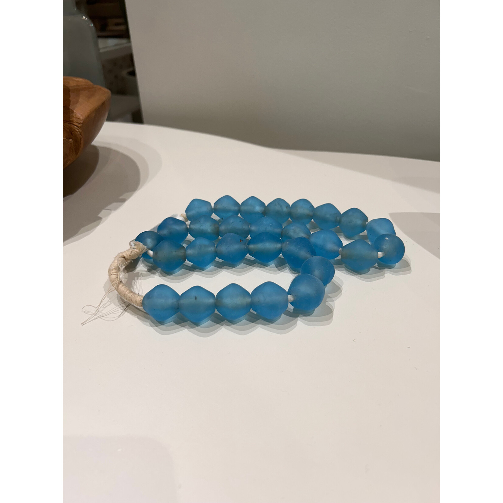 Outside The Box 30" Baby Blue Bicone Recycled 23mm Glass Beads