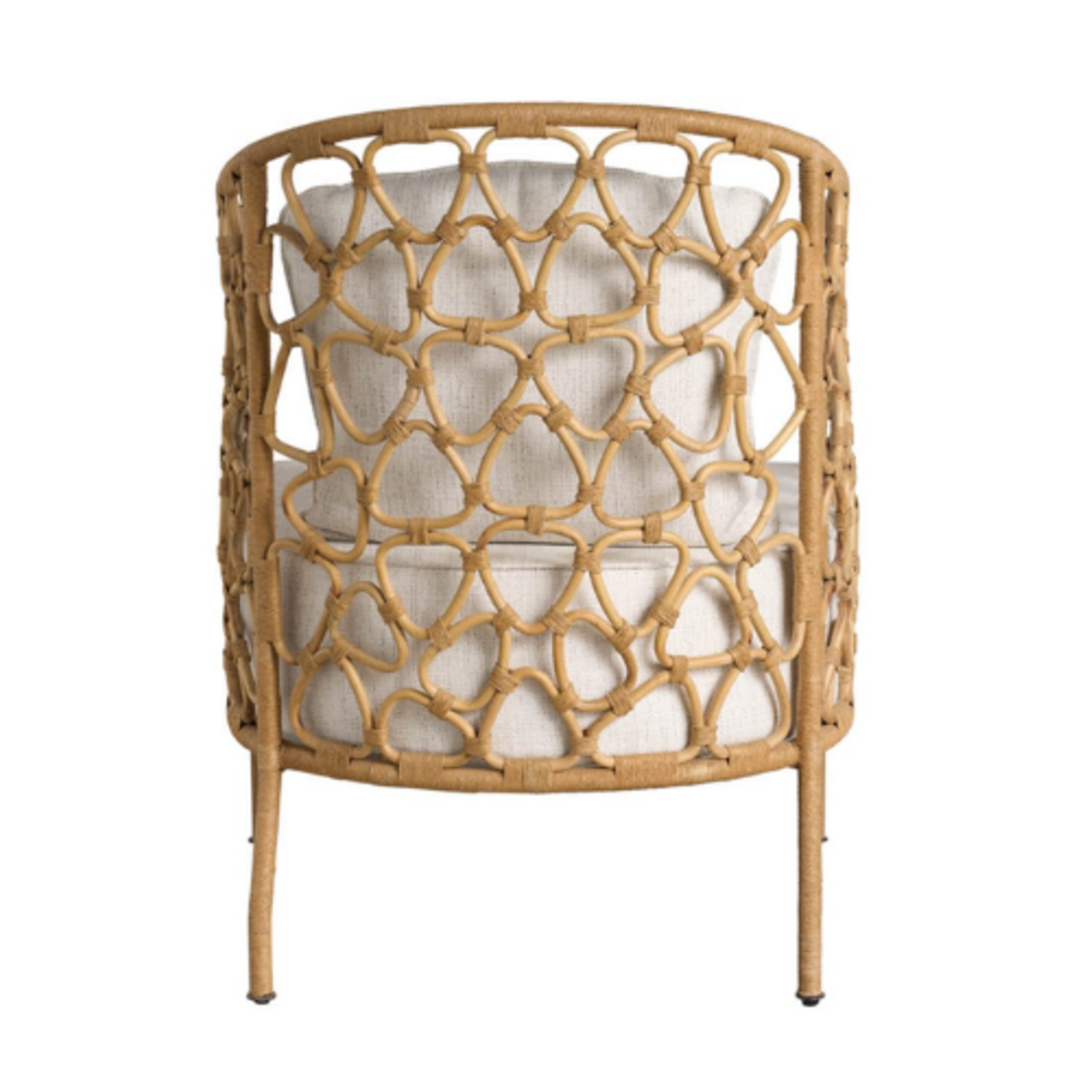 Outside The Box Pebble Escape Rattan Nomad Snow Crypton Performance Fabric Accent Chair