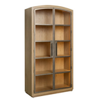 Outside The Box 86x18x46 Avaline Skylark White Oak 2 Glass Door Cabinet