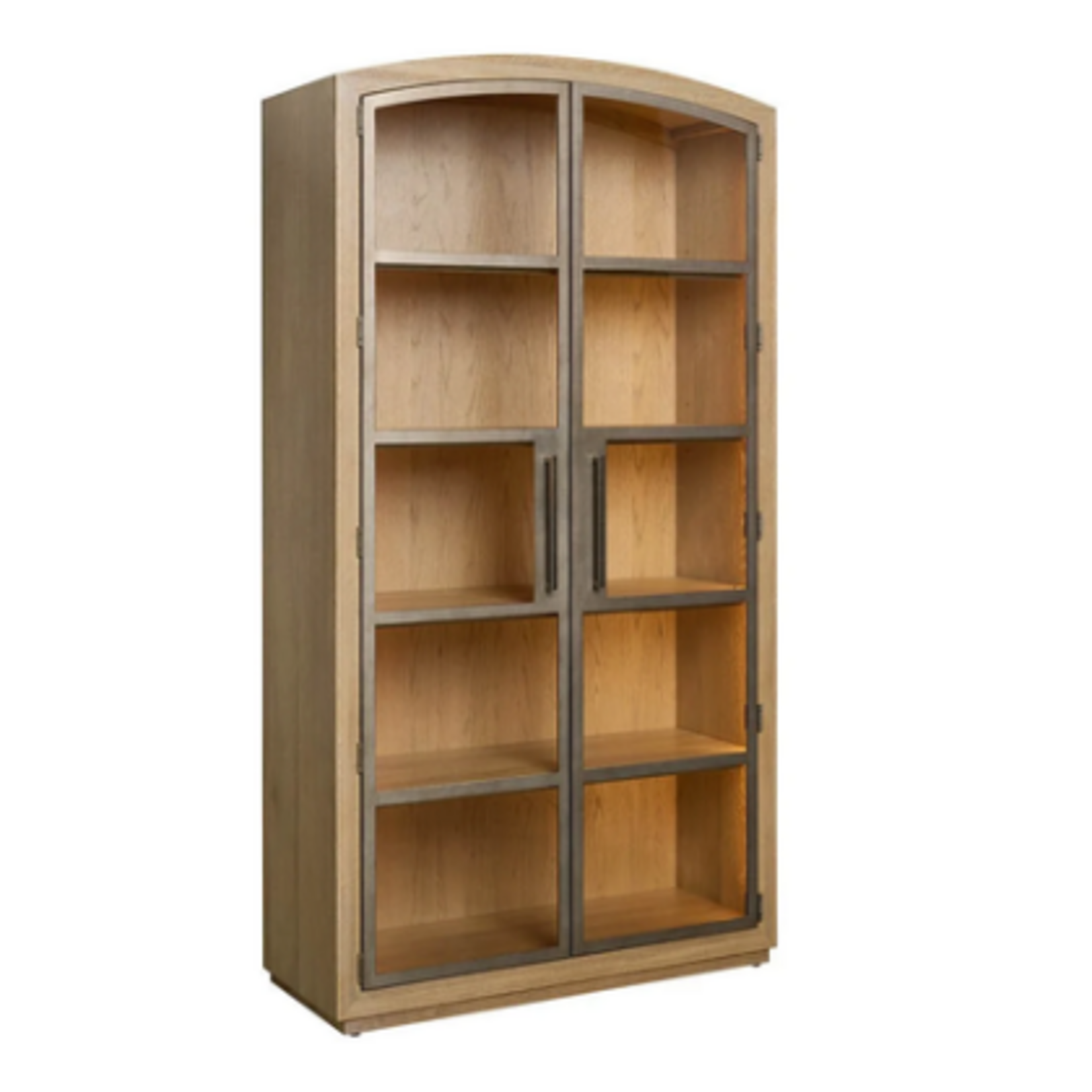 Outside The Box 86x18x46 Avaline Skylark White Oak 2 Glass Door Cabinet