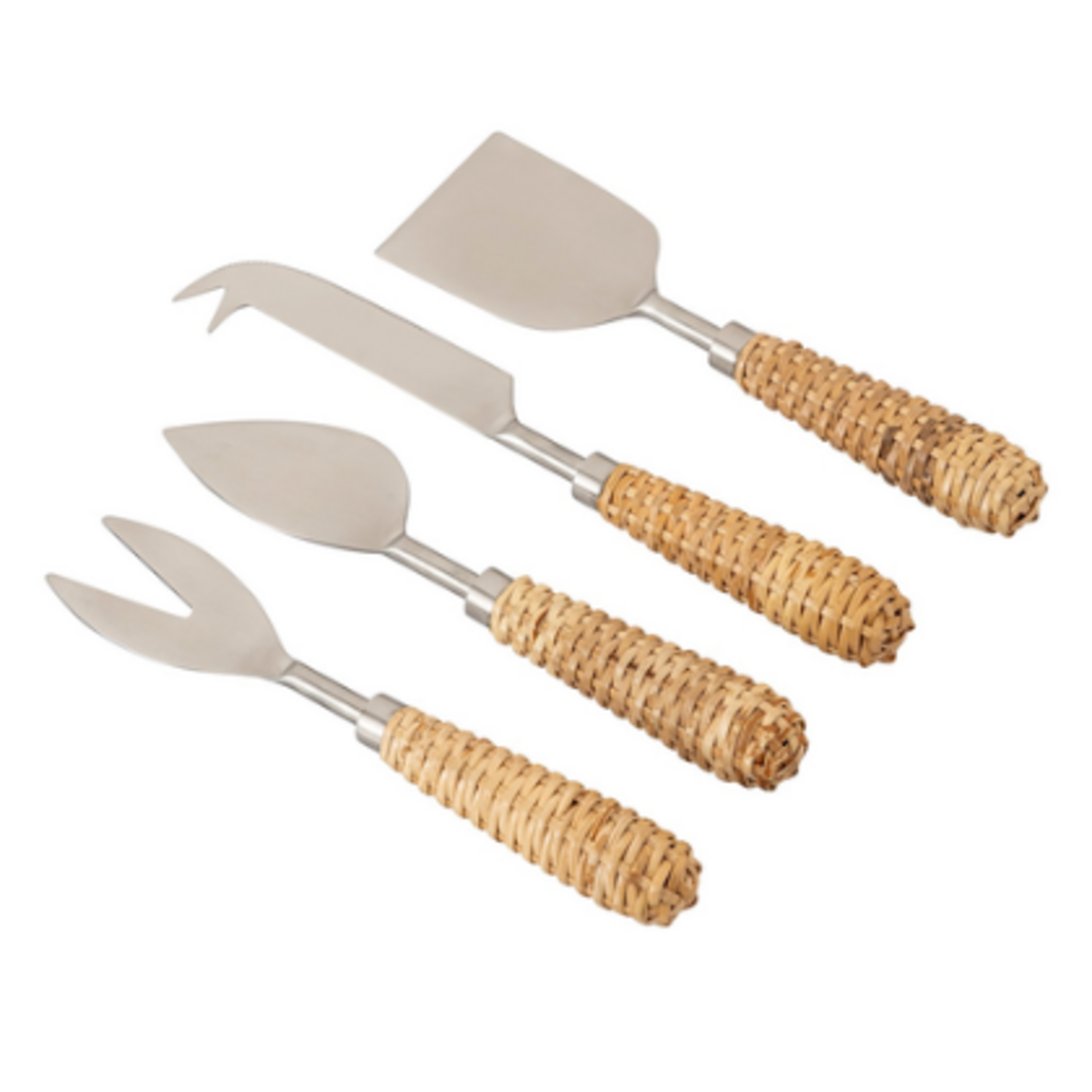 Outside The Box 8" Set Of 4 Stainless Steel & Wood Handle Cheese Utensils