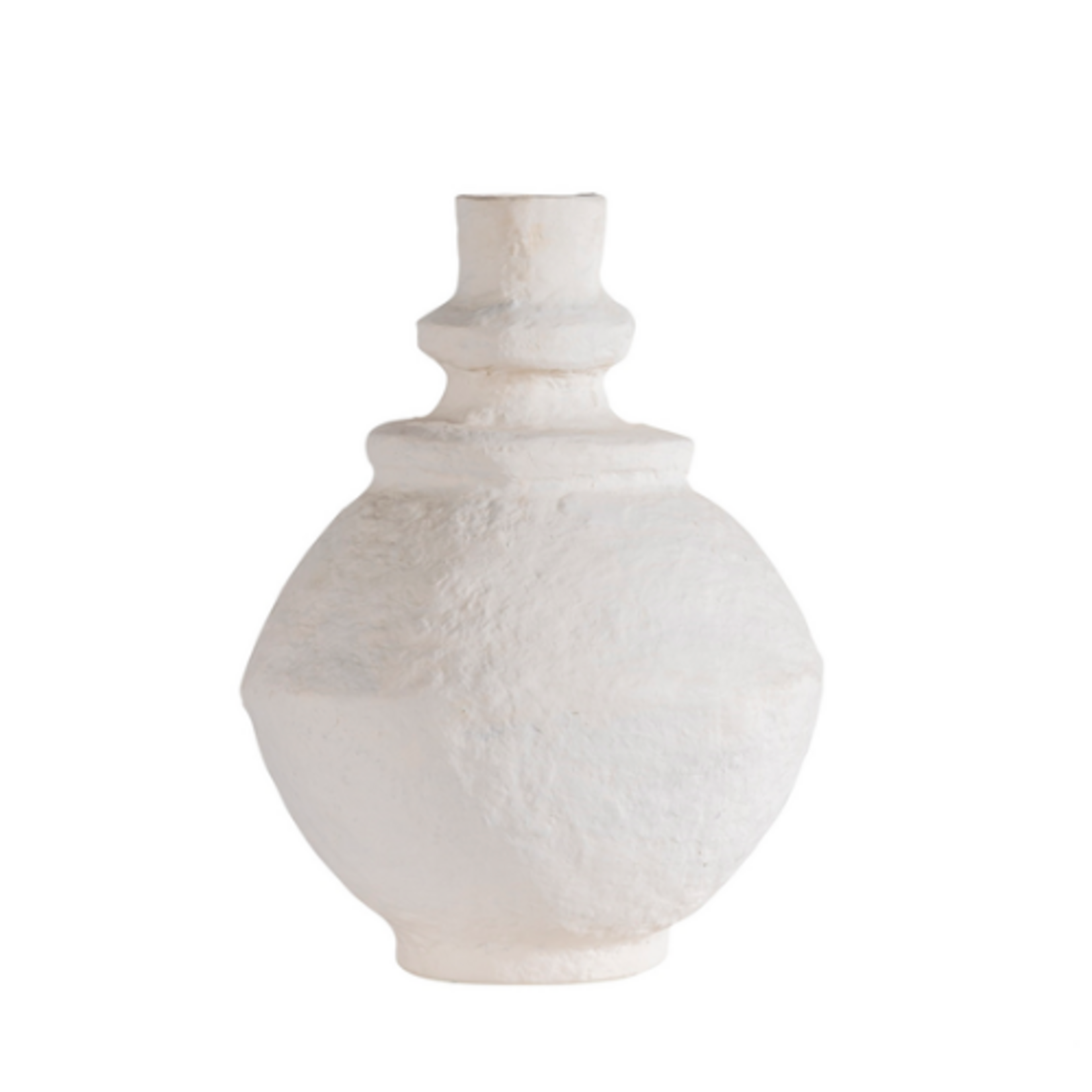 Outside The Box 18" White Paper Mache Hand Crafted Vase