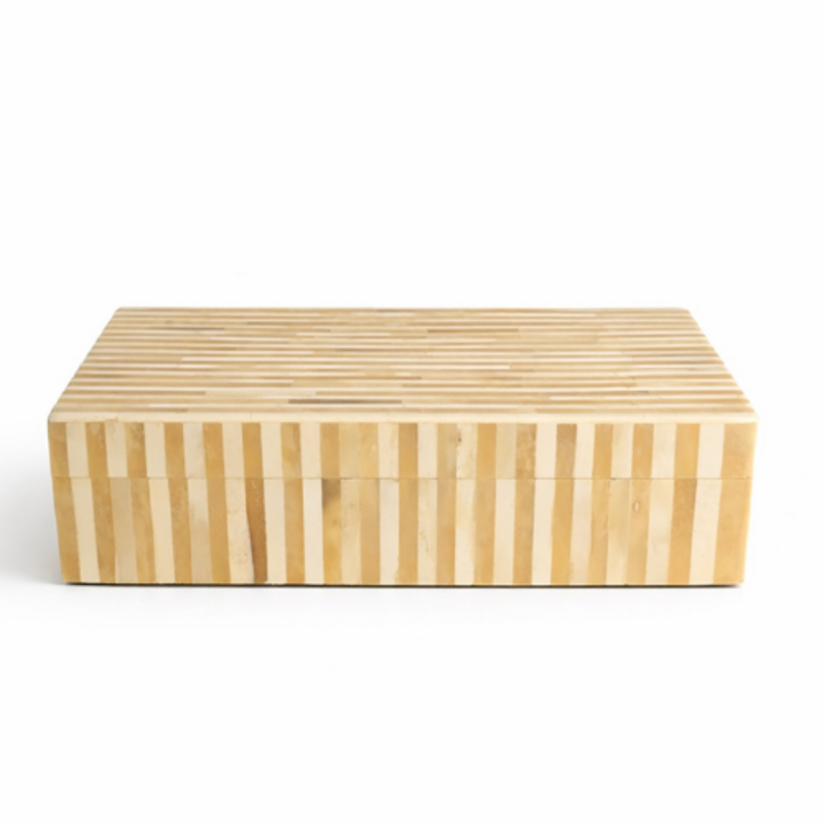 Outside The Box 14x11 White & Natural Bone Inlay Decorative Box