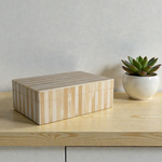 Outside The Box 7x5 White & Natural Bone Inlay Decorative Box