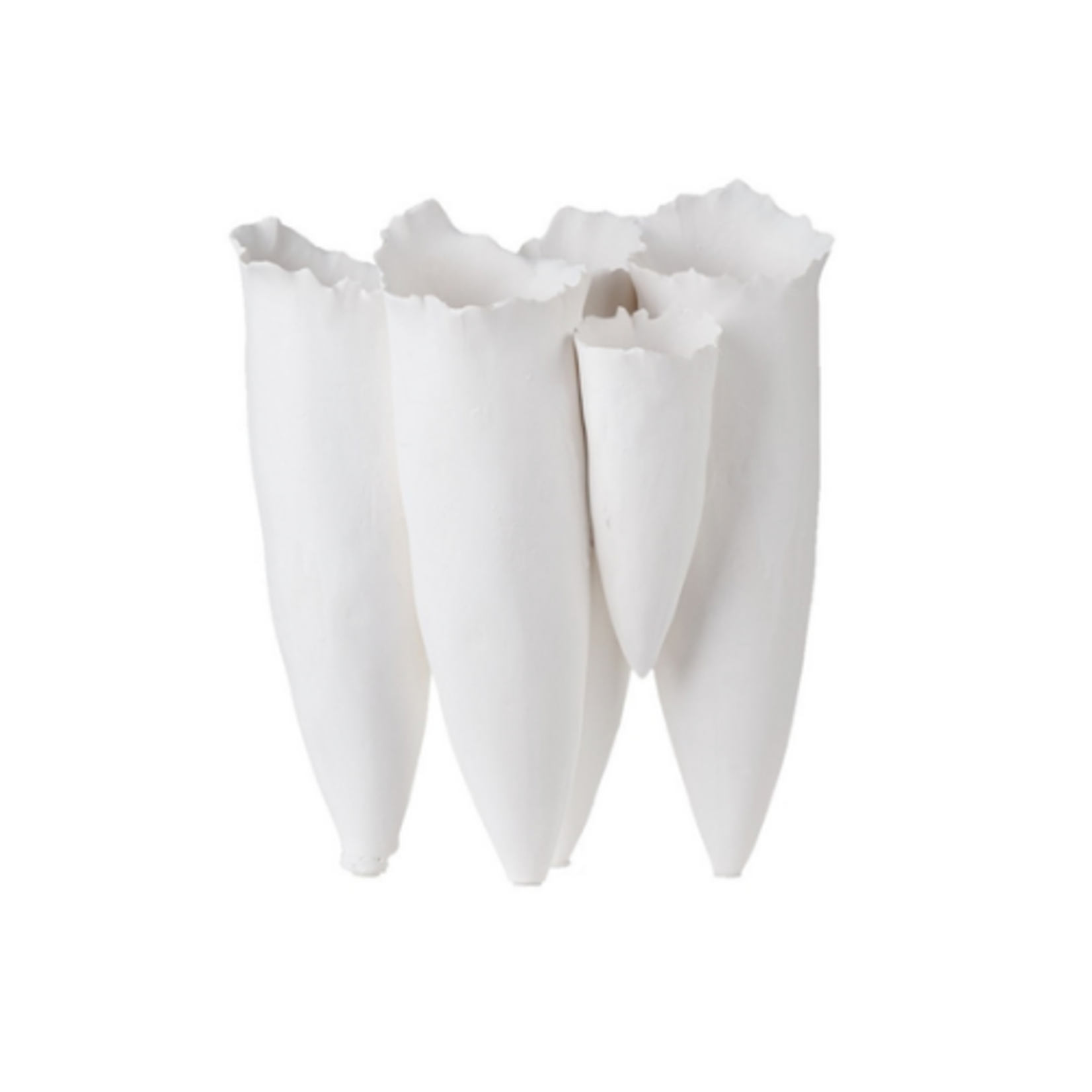 Outside The Box 10" White Cone Ceramic Vase