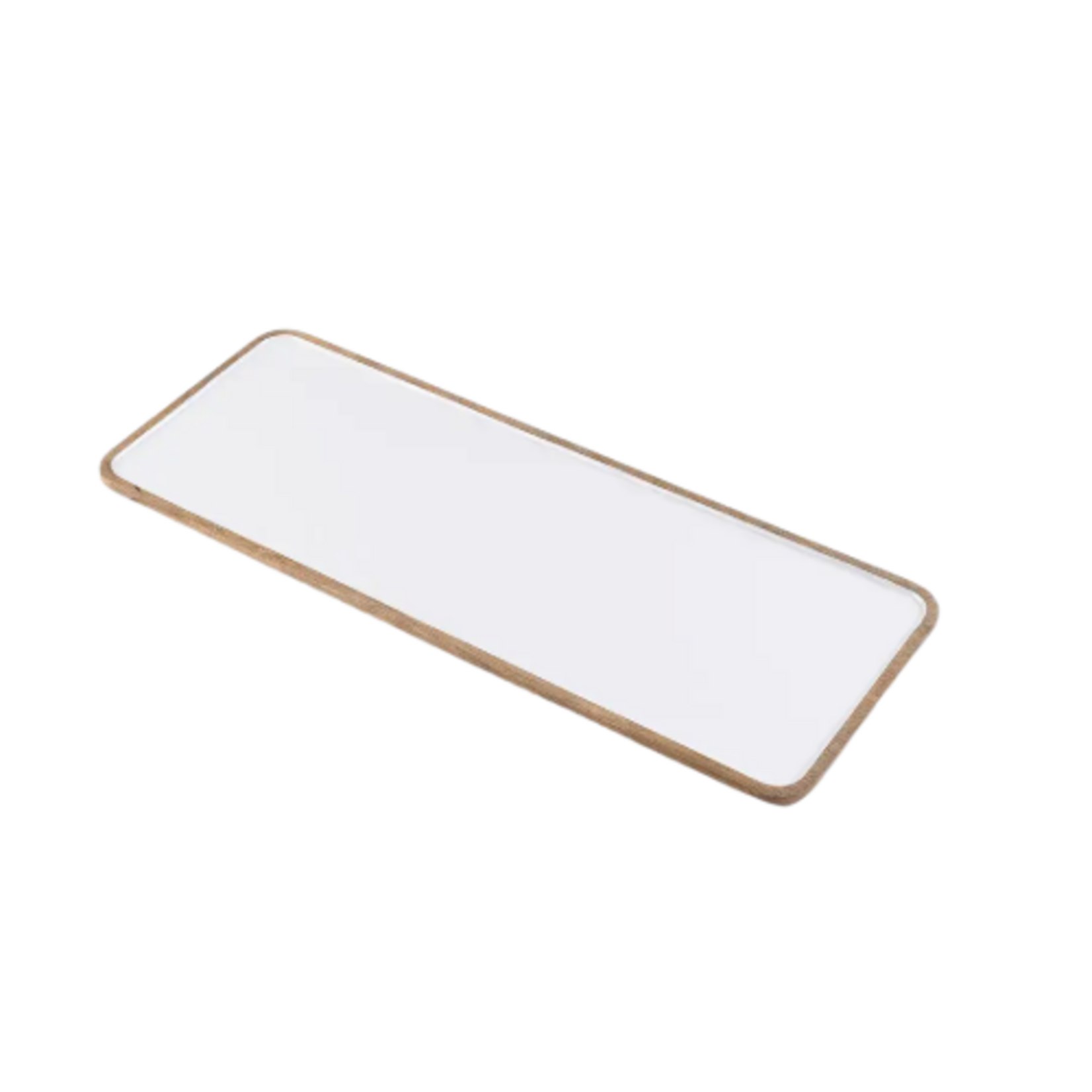 Outside The Box 23" Grazing Soiree Mango Wood & White Enamel Rectangular Platter / Tray