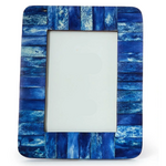 Outside The Box 5x7 Ocean Blue Bone Inlay Rounded Corners Photo Frame