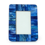 Outside The Box 4x6 Ocean Blue Bone Inlay Rounded Corners Photo Frame