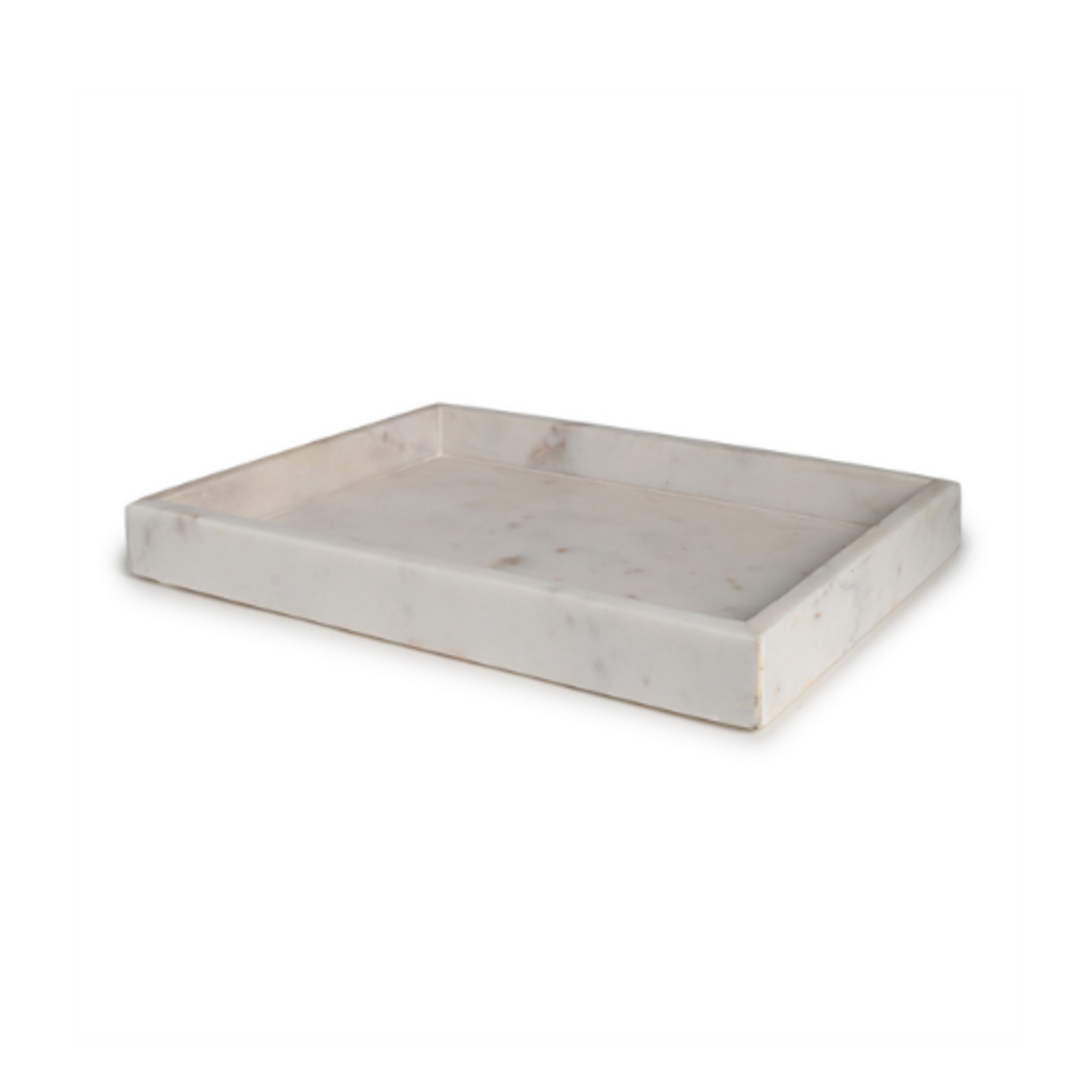 Outside The Box 14x10 Opal White Marble Solid Tray