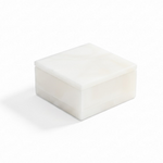 Outside The Box 4x4 White Alabaster Square Decorative Box