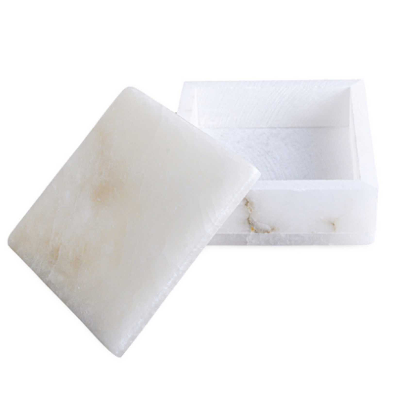 Outside The Box 5x5 White Alabaster Square Decorative Box