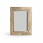 Outside The Box 5x7 White & Brown Resin Tiled Photo Frame