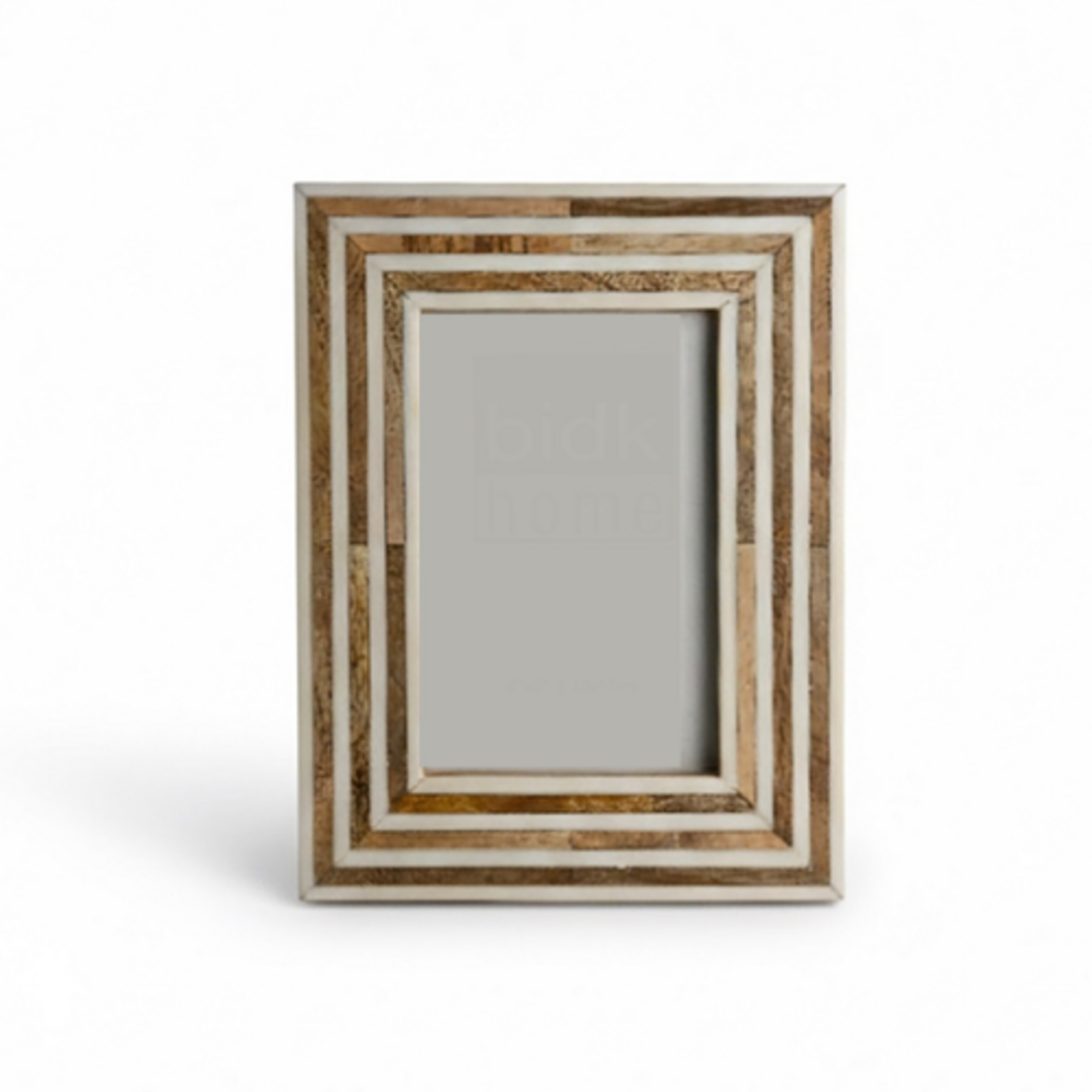 Outside The Box 4x6 White & Brown Resin Tiled Photo Frame