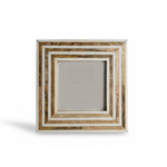 Outside The Box 4x4 White & Brown Resin Tiled Photo Frame