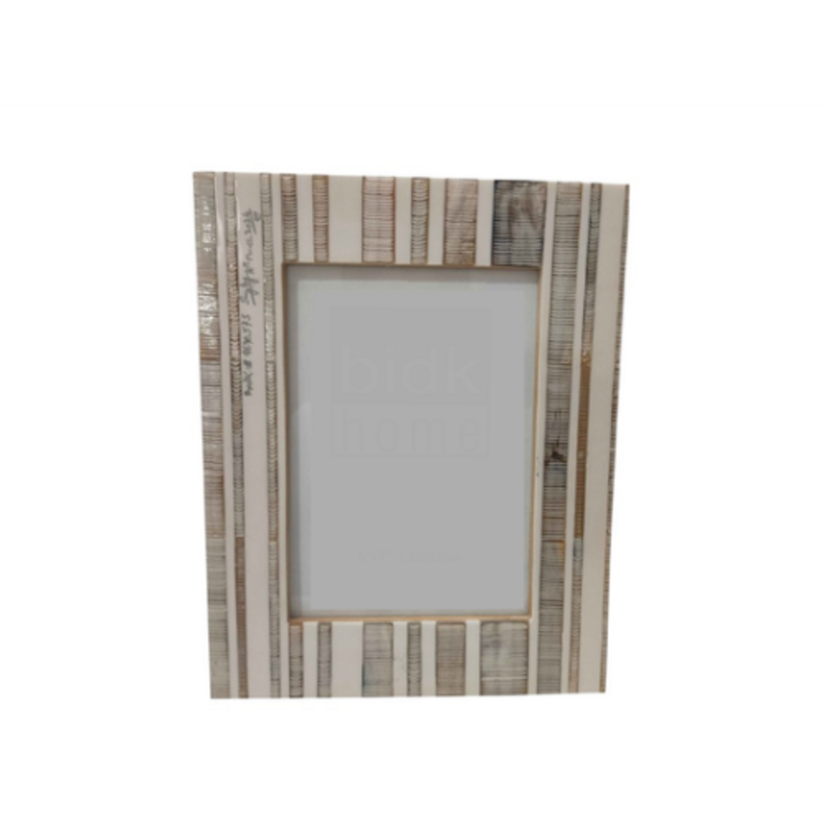 Outside The Box 5x7 White & Light Gray Resin Tiled Photo Frame