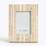 Outside The Box 4x6 White & Light Gray Resin Tiled Photo Frame