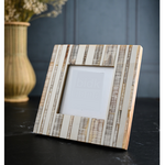 Outside The Box 4x4 White & Light Gray Resin Tiled Photo Frame