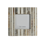 Outside The Box 4x4 White & Light Gray Resin Tiled Photo Frame