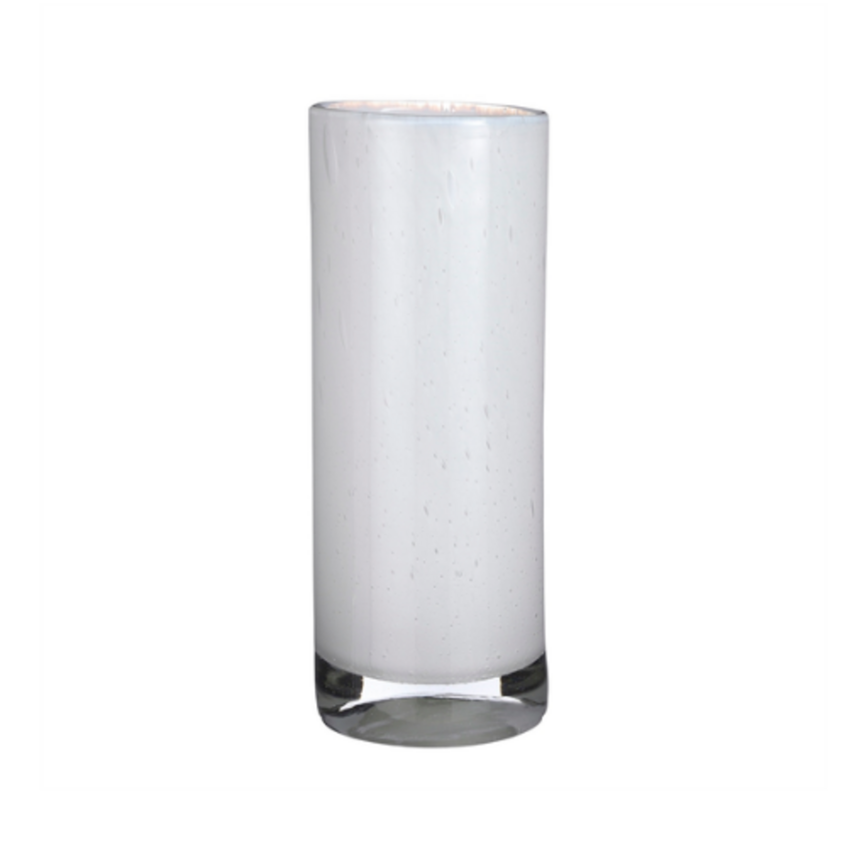 Outside The Box 12" Estelle White Glass Cylinder Vase