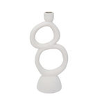 Outside The Box 12" White Ecomix Rough Sculptural Candle Holder