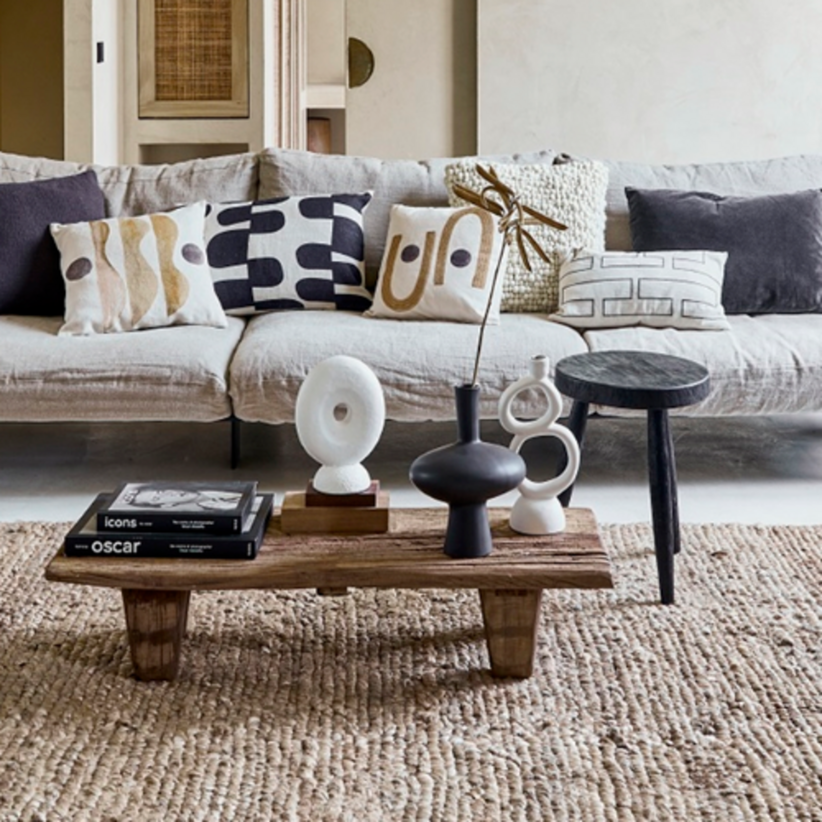 Outside The Box 12" White Ecomix Rough Sculptural Candle Holder