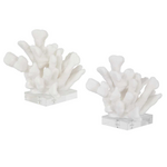 Outside The Box 9" Set Of 2 Charbel Faux White Coral Bookends