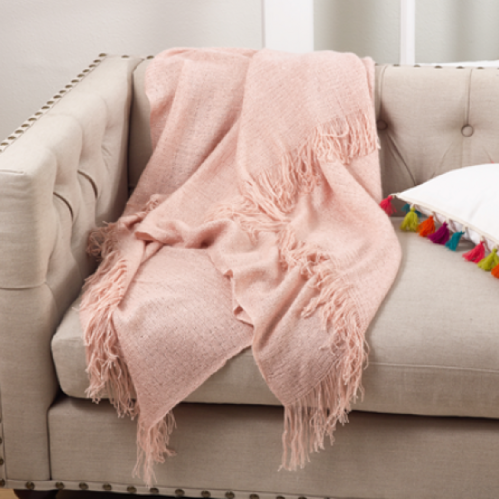 Outside The Box 50x60 Pink Classic. Throw Blanket - TH610