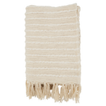 Outside The Box 50x60 Ivory Chunky Stripe Throw Blanket - TH718