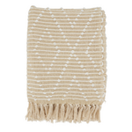 Outside The Box 50x60 Natural & White Diamond Woven Throw Blanket - TH015