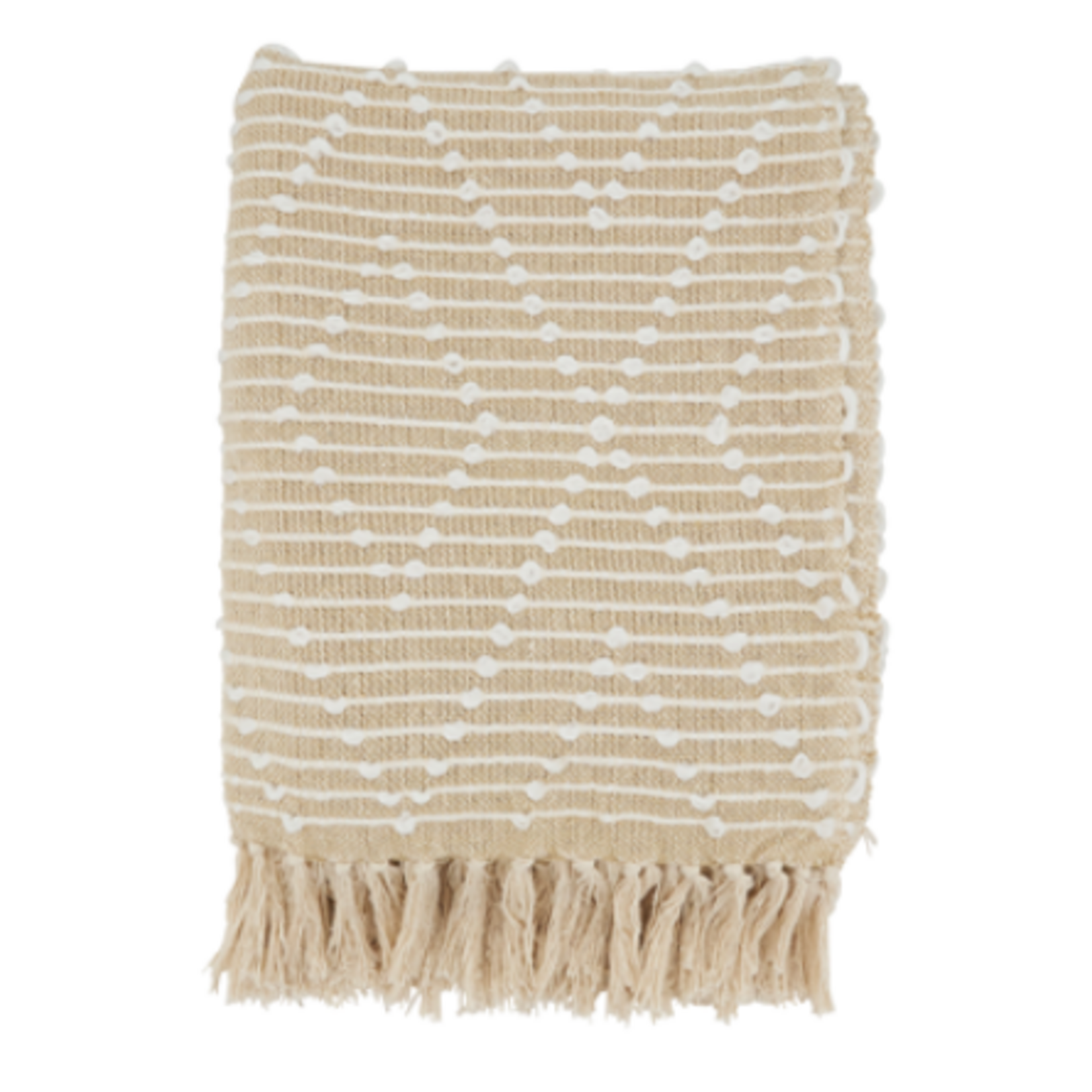 Outside The Box 50x60 Natural & White Diamond Woven Throw Blanket - TH015