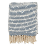 Outside The Box 50x60 Navy Blue & White Diamond Woven Throw Blanket - TH015