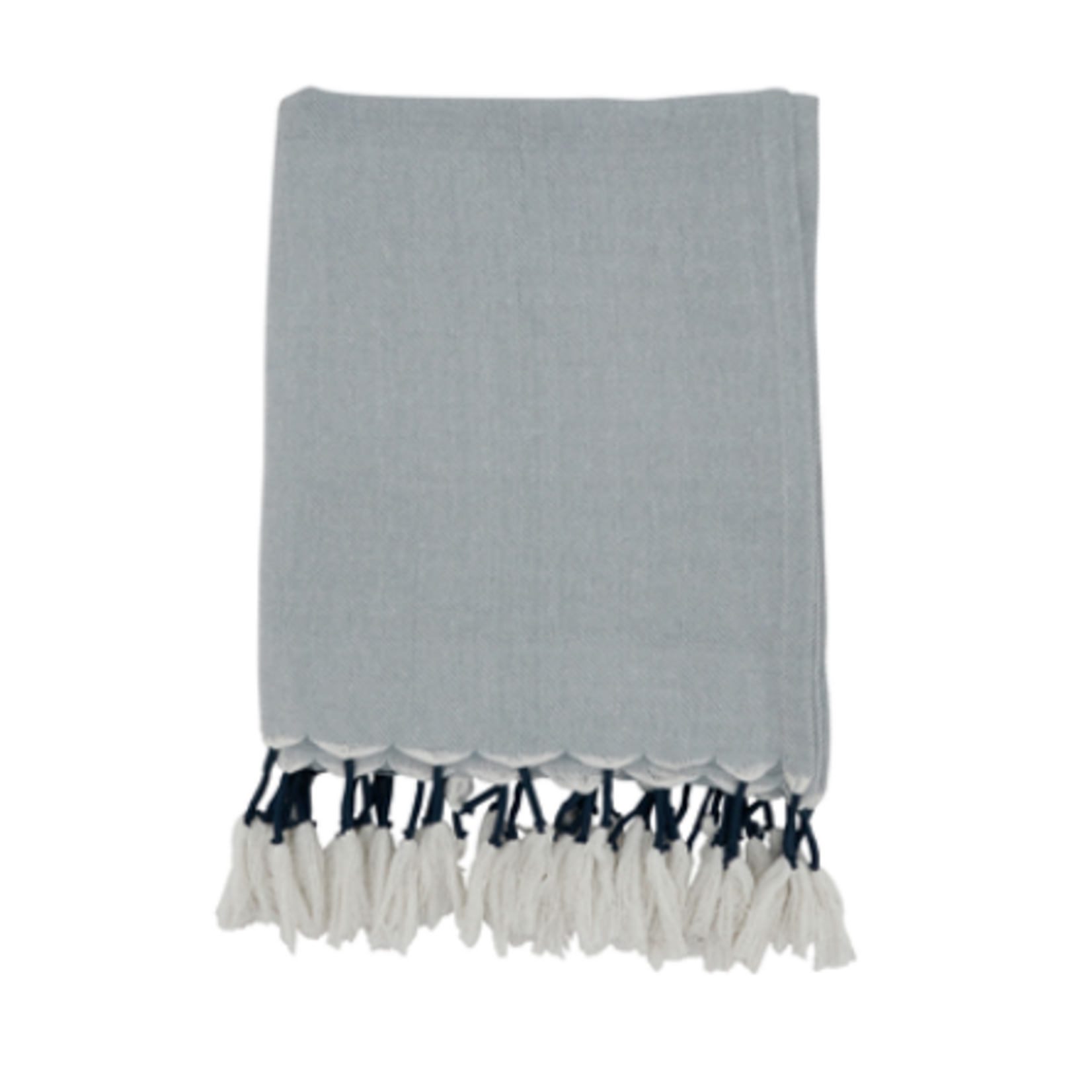 Outside The Box 50x60 Chambray 100% Tassel Throw Blanket - TH2164