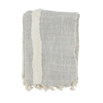 Outside The Box 50x60 Gray Tufted 100% Cotton Throw Blanket - TH311