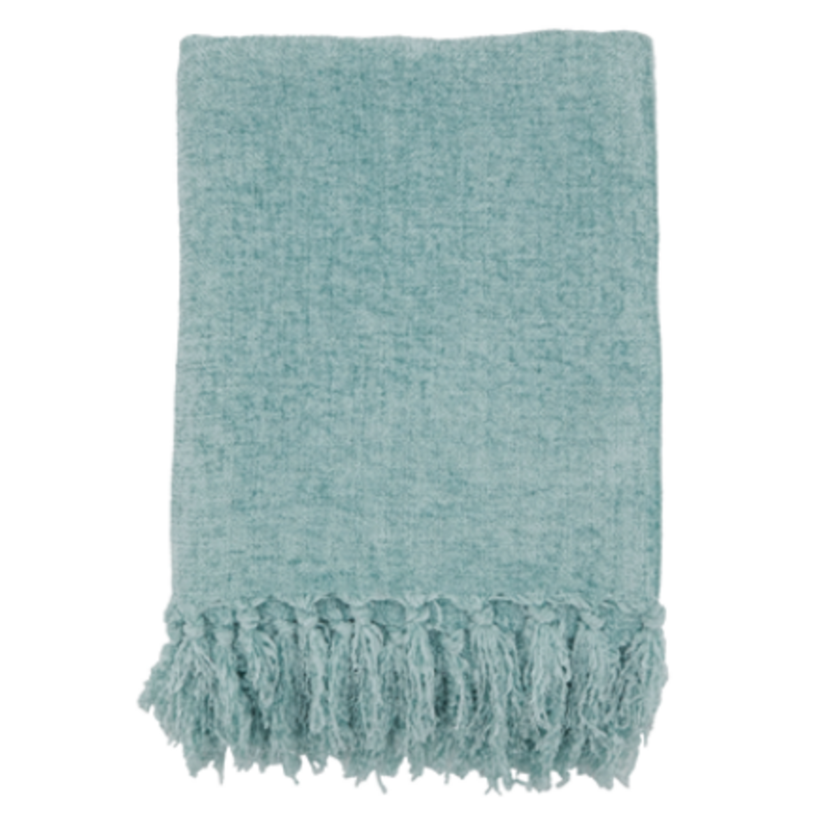 Outside The Box 50x60 Aqua 100% Poly Chenille Throw Blanket - TH110