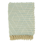 Outside The Box 50x60 Aqua Stripe & Diamond 100% Cotton Throw Blanket - TH117