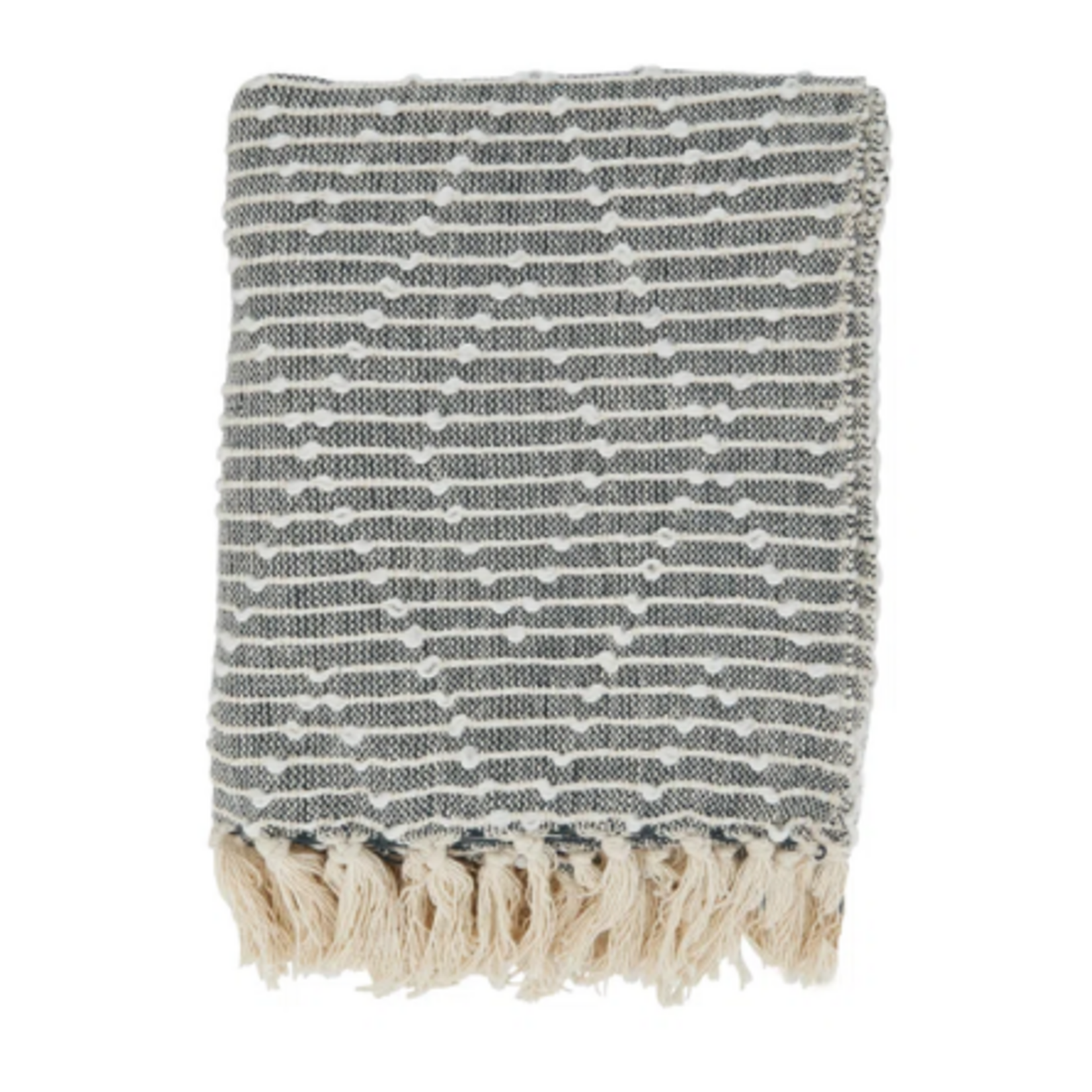 Outside The Box 50x60 Gray Diamond Woven Throw Blanket